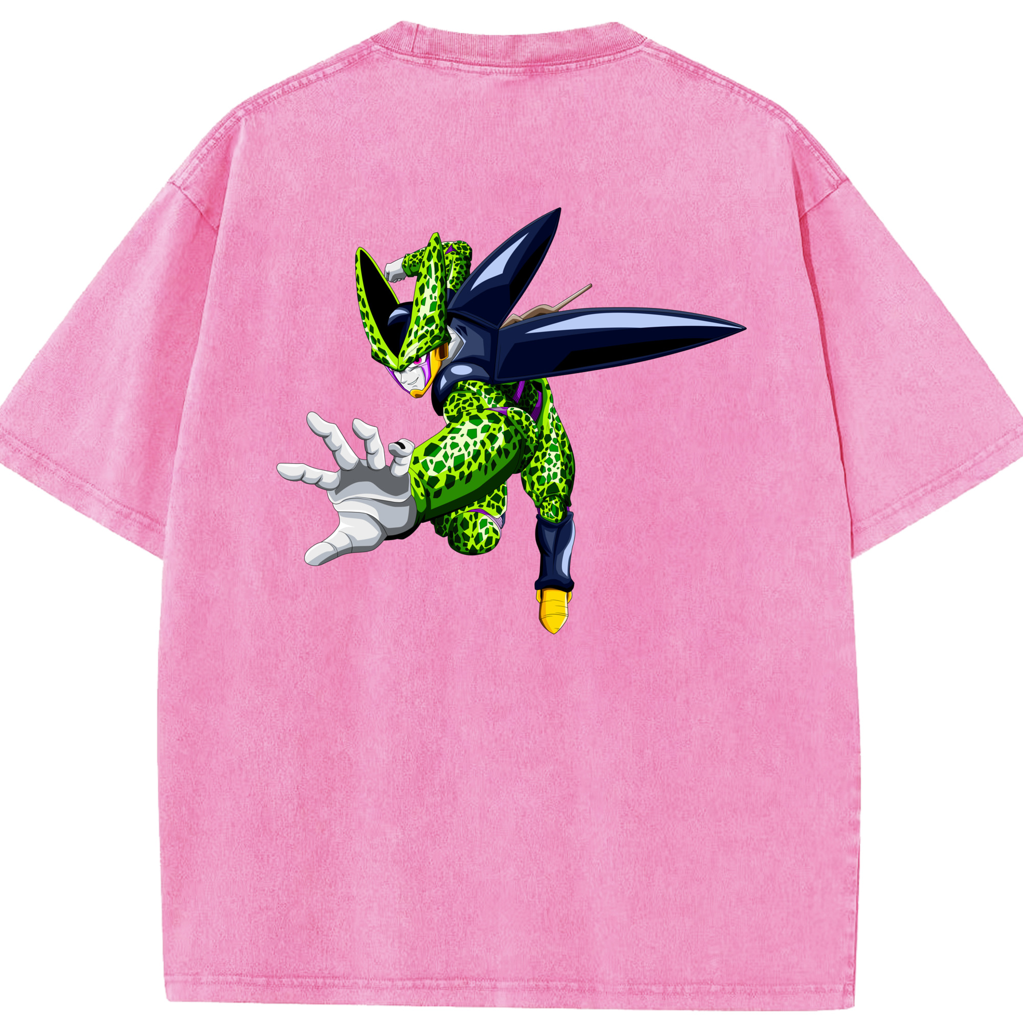 （画像用） ドラゴンボール セル DRAGON BALL Cell 綿100% ヴィンテージ風 半袖Tシャツ（背面プリント）